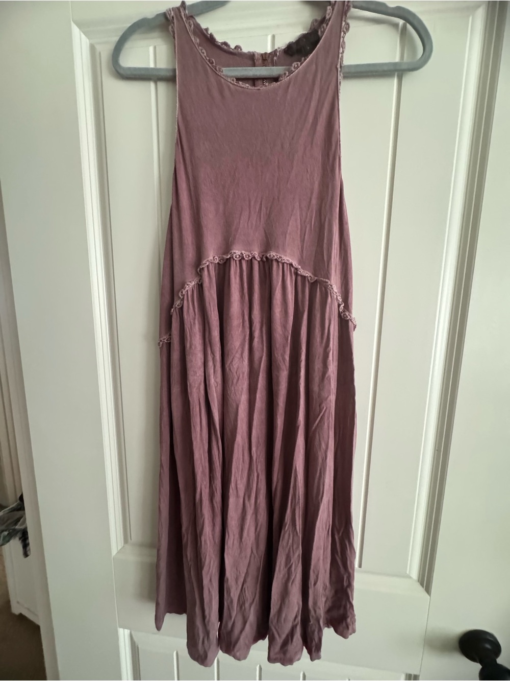 POL Dusty Mauve Lace-Trim Top